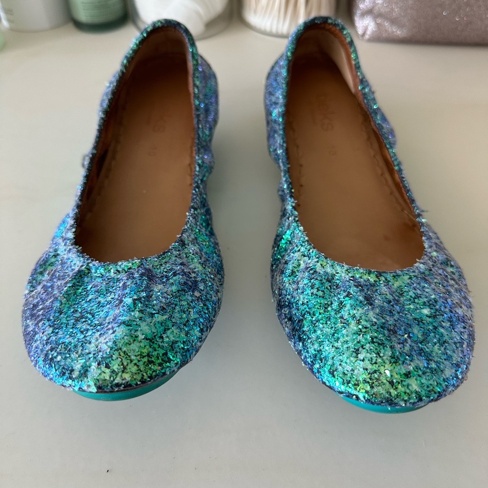 Custom Teal glitter size 10 Tieks